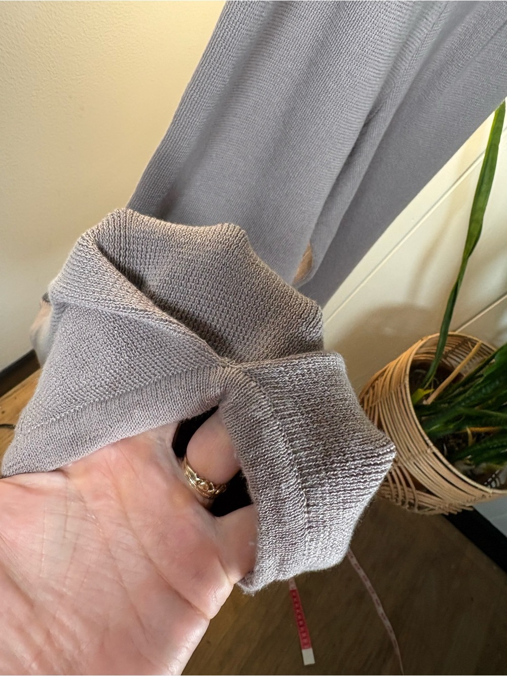 Free People Beach Freya Knit Pants •taupe, linen blend, pockets, S - Picture 5 of 12